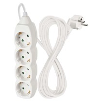 Hosszabbító 5 m / 4 aljzat / fehér / PVC / 1,5 mm2