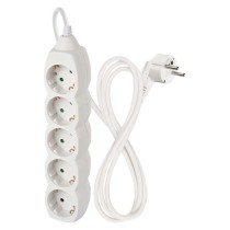 Hosszabbító 1,5 m / 5 aljzat / fehér / PVC / 1 mm2 