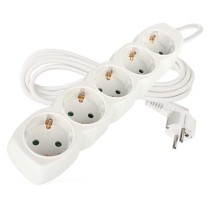 Hosszabbító 3 m / 5 aljzat / fehér / PVC / 1,5 mm2