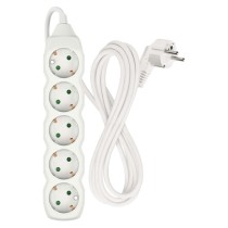 Hosszabbító 3 m / 5 aljzat / fehér / PVC / 1,5 mm2