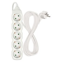 Hosszabbító 5 m / 5 aljzat / fehér / PVC / 1,5 mm2