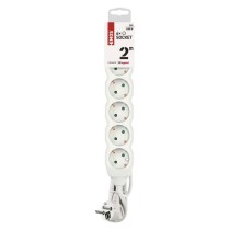 Ilgintuvas 2 m / 6 lizdai / baltas / PVC / 1 mm2 