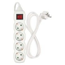 Steckdosenleiste 1,5 m / 4 Steckdosen / Schalter / weiß / PVC / 1,5 mm2