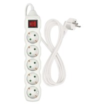 Hosszabbító 2 m / 5 aljzat / kapcsolós / fehér / PVC / 1 mm2