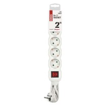Hosszabbító 2 m / 5 aljzat / kapcsolós / fehér / PVC / 1 mm2