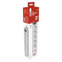 Pagarinātājs, 3 m / 5 kontaktligzdas / ar slēdzi / balts / 1× USB-A + 1× USB-C / 1,5 mm2