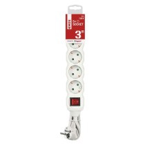 Hosszabbító 3 m / 5 aljzat / kapcsolós / fehér / PVC / 1,5 mm2