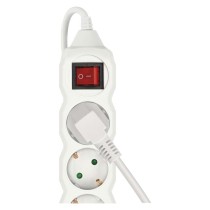 Steckdosenleiste 1,5 m / 6 Steckdosen / Schalter / weiß / PVC / 1,5 mm2