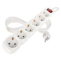 Ilgintuvas 2 m / 6 lizdai / su jungikliu / baltas / PVC / 1 mm2 
