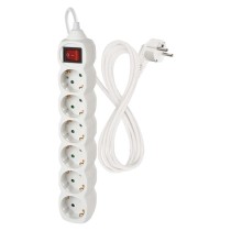 Ilgintuvas 2 m / 6 lizdai / su jungikliu / baltas / PVC / 1 mm2 