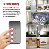 GoSmart Steckdosenleiste + Schalter - 2 m, 4 Steckdosen, USB, weiss-schwarz, PVC, 1,5 mm2