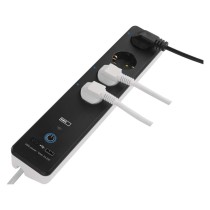 GoSmart Steckdosenleiste + Schalter - 2 m, 4 Steckdosen, USB, weiss-schwarz, PVC, 1,5 mm2