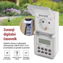 Digitalna stikalna ura tedenska IP44