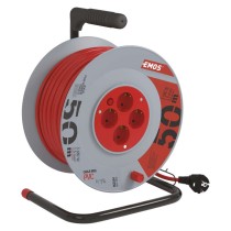 PVC Kabeltrommel – 4 Steckdosen, 50m, 1,5mm2 SCHUKO