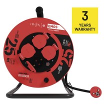 Gummi-Kabeltrommel – 4 Steckdosen, 25m, 1,5mm2 