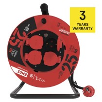 Gummi-Kabeltrommel – 4 Steckdosen, 25m, 2,5mm2 
