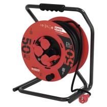 Gummi-Kabeltrommel – 4 Steckdosen, 50m, 2,5mm2 