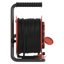 Kültéri kábeldob 25 m / 4 aljzat / fekete / gumi / 230V/400V / 1,0 mm2