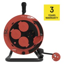Kültéri kábeldob 25 m / 4 aljzat / fekete / gumi / 230V/400V / 1,0 mm2