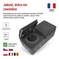 EMOS Cyklone gniazdo podwójne IP55