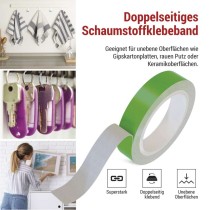  Doppelseitiges Schaumklebeband 20 mm / 3 m, grün