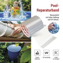 Reparaturklebeband für Schwimmbecken, 1 m × 100 mm, transparent