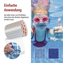 Reparaturklebeband für Schwimmbecken, 1 m × 100 mm, transparent