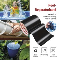 Reparaturklebeband für Schwimmbecken, 1 m × 100 mm, schwarz