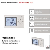 Sobni žični termostat P5607 s programiranjem