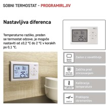 Sobni žični termostat P5607 s programiranjem