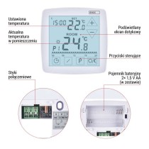 Programowalny termostat pokojowy, przewodowy z OpenTherm, P56A02
