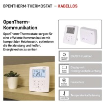 OpenTherm Raumthermostat P5611OT, programmierbar, kabellos