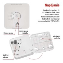 GoSmart detektor oxidu uhoľnatého v miestnosti TCS0101W s WiFi