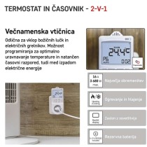 Termostat za vtičnico s funkcijo digitalnega časovnika 2v1, schuko