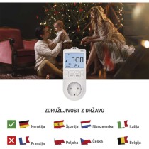 Termostat za vtičnico s funkcijo digitalnega časovnika 2v1, schuko