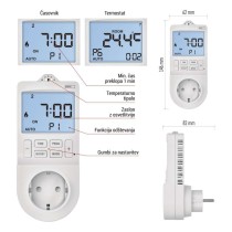 GoSmart Termostat za vtičnico s funkcijo digitalnega časovnika 2v1, schuko, WiFi
