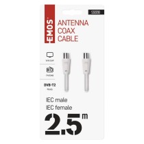 Antennen-Koaxialkabel, geschirmt 2,5m – gerader Stecker