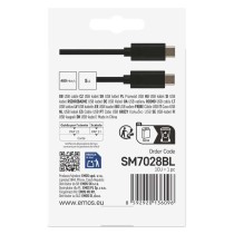 Töltő- és adatkábel 2.0 USB-C / USB-C, 1 m, fekete