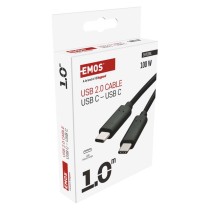 Töltő- és adatkábel 2.0 USB-C / USB-C, 1 m, fekete