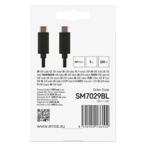 Töltő- és adatkábel 2.0 USB-C / USB-C, 2 m, fekete