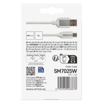 USB Kabel 2.0 A Stecker - C Stecker 1m, weiss