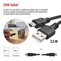 Töltő- és adatkábel USB-A 2.0 / micro USB-B 2.0, 2 m, fekete