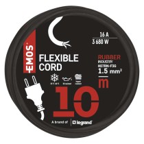 Flexoschnur Gummi/Neopren 3×1,5mm2, 10m, schwarz