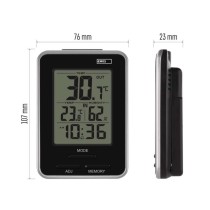 Digitales Thermometer mit Hygrometer, kabelgebundener Sensor, Wecker E0121
