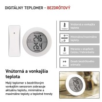 Digitálny teplomer, bezdrôtový snímač E0129