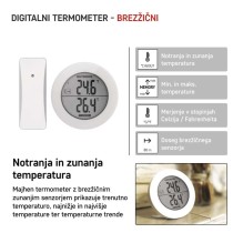 Digitalni termometer, brezžični senzor E0129