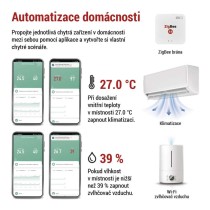 GoSmart Digitální teploměr s vhlkoměrem, bezdrátové čidlo, datum, ZigBee EGS0101