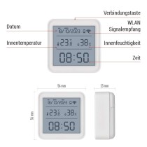 GoSmart Digitales Thermometer mit Hygrometer, Funk-Sensor, Datum, ZigBee EGS0101