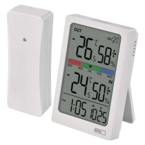 Digitales Thermometer mit Hygrometer, Funk-Sensor, Wecker, Datum E0558W