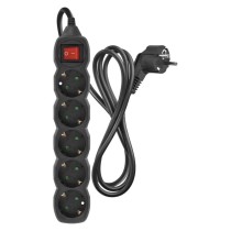 Steckdosenleiste 1,5 m / 5 Steckdosen / Schalter / schwarz / PVC / 1,5 mm2